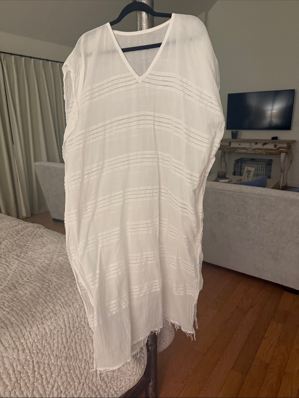 Lemlem White V-Neck cover up